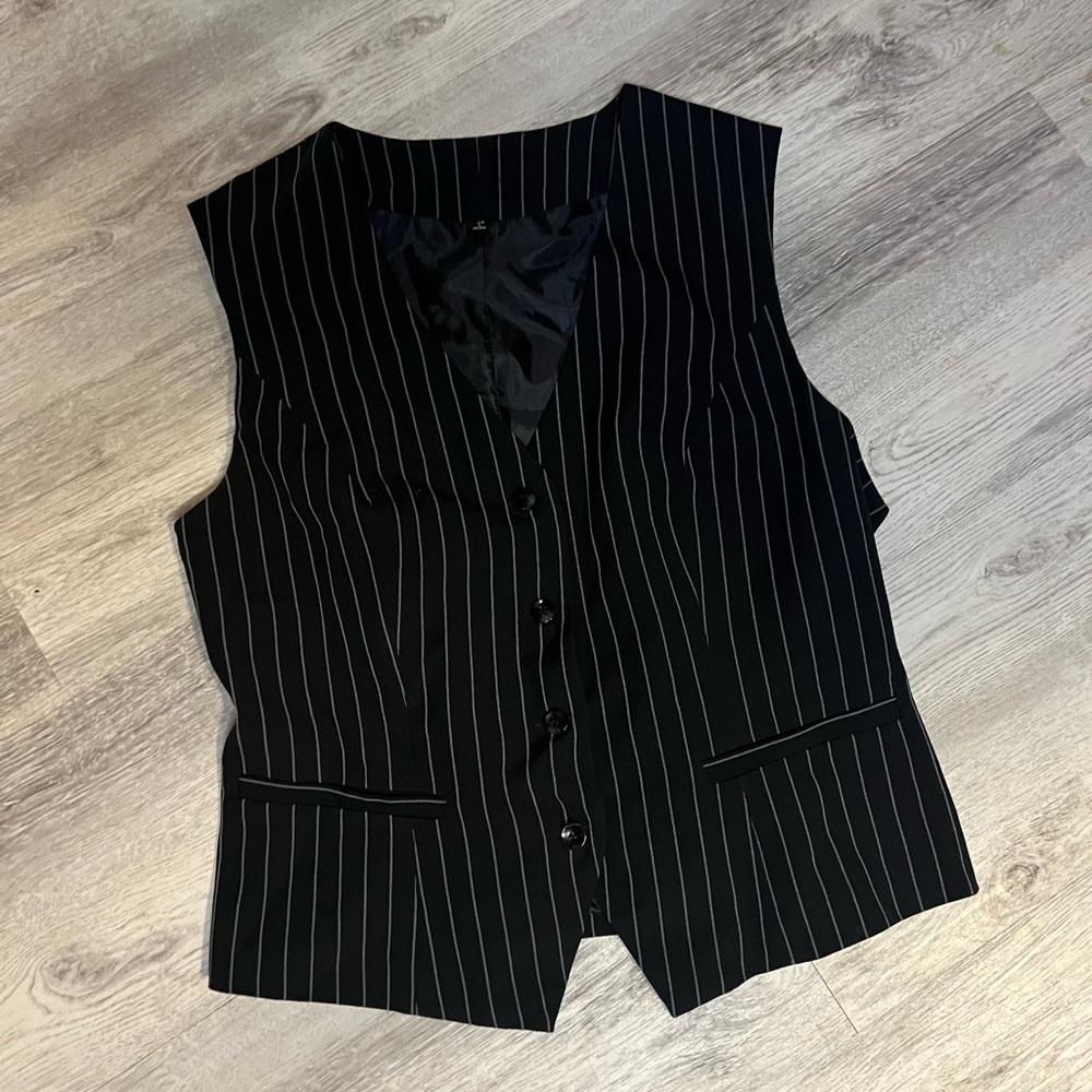 Woman’s Black Pinstripe Vest
